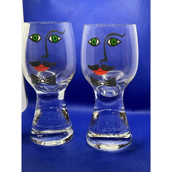 VTG Glasbruk Kosta Sweden Renate Stock Design Man Bar Glasses - Set Of 2 - Picture 8 of 8